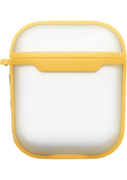 Apple Airpods 1. ve 2. Nesil Uyumlu Buzlu Transparan Renkli Çizgili Kılıf Bumper Koruma Kabı Hybrid