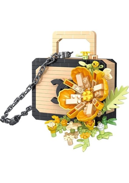 P1078 Panlos Çanta Buket Çiçek 484 Parça Block Oyuncak