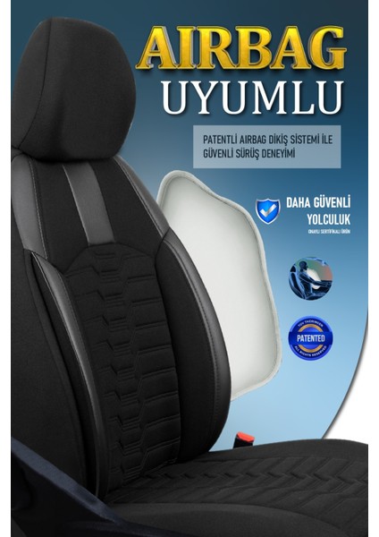 Chevrolet Lacetti Deri Detaylı Oto Koltuk Kılıfı Ön Arka Takım Platinium Seri Siyah Scr fırsatları