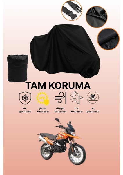 Siyah Kadırga KD-250GY Uyumlu Motor Branda, Koruyucu Örtü, Motosiklet Brandası