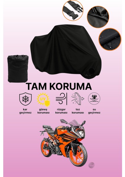 Siyah Ktm 200 Rc Uyumlu Motor Branda, Koruyucu Örtü, Motosiklet Brandası