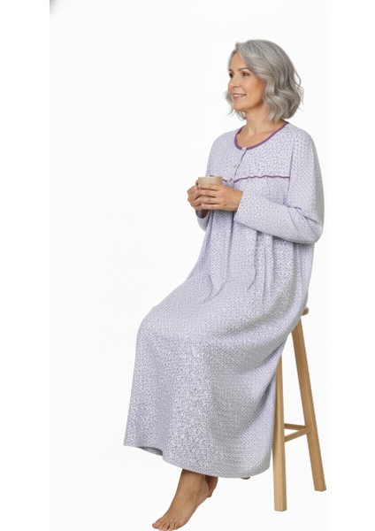 Kadın Boydan Anne Gecelik Elbise %100 Pamuk Çiçekli Desenli Rahat ve Tam Kalıp fırsatları