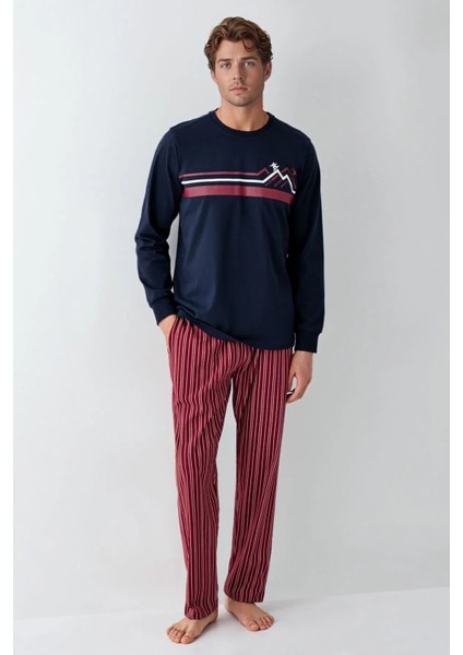 Erkek %100 Pamuk Baba & Oğul Ikili Lacivert Pijama Takımı L1.RP.364.8.002 modelleri