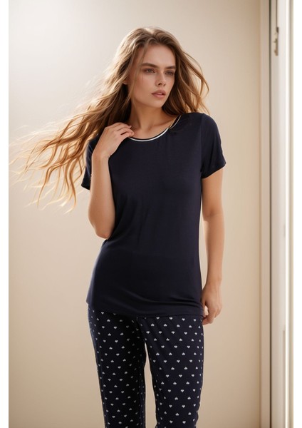 Kadın Giyim Alt & Üst Ikili Puantiye Detaylı Pijama Takımı LL.AR01.NE00.TT03 modelleri
