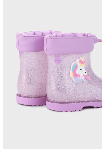 Bimbi Unicornio Bağcık Detaylı Simli Yağmur Çizmesi Kız Çocuk Yağmur Çizmesi W10339 modelleri