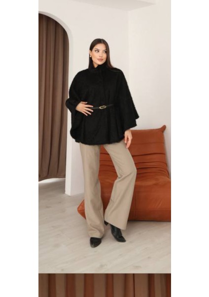 Kadın Önü Çıt Çıt Kapamalı Kemer Detaylı Panço Hırka fiyatları