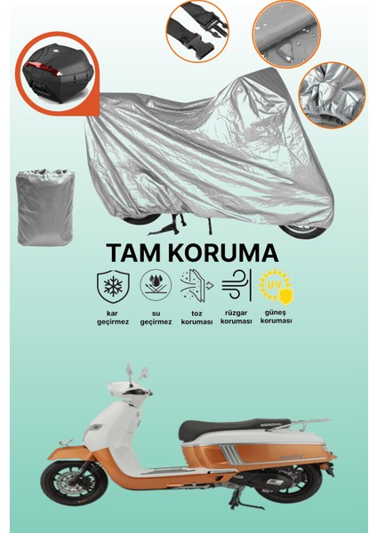 Gri Arka Çanta Uyumlu Mondial 125 Road Boy Uyumlu Motor Brandası, Koruyucu Örtü