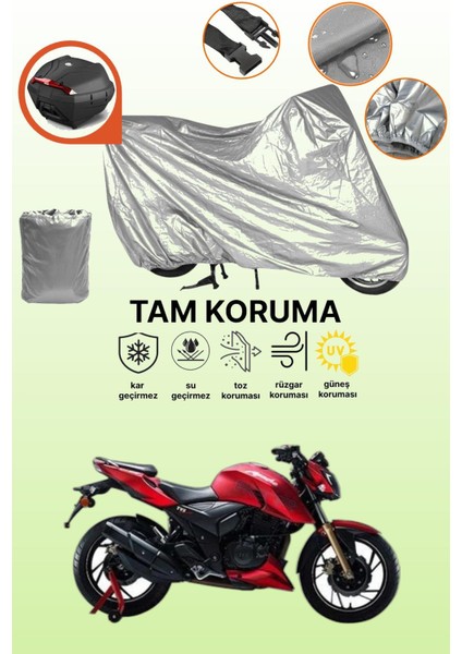 Gri Arka Çanta Uyumlu Tvs Apache Rtr 200 Uyumlu Motor Brandası, Koruyucu Örtü