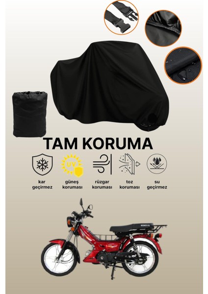 Siyah Mondial 100 Hyena Uyumlu Motor Branda, Koruyucu Örtü, Motosiklet Brandası