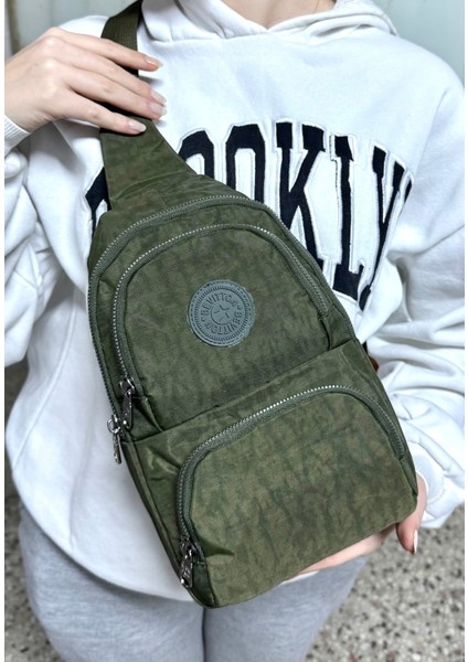 Su Geçirmez Kumaş Haki Unisex Body Bag Çapraz Omuz Çantası modelleri