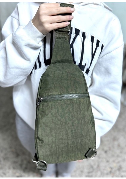 Su Geçirmez Kumaş Haki Unisex Body Bag Çapraz Omuz Çantası fırsatları