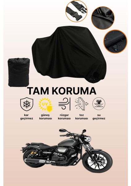 Siyah Yamaha Xvs 950 Cu Uyumlu Motor Branda, Koruyucu Örtü, Motosiklet Brandası