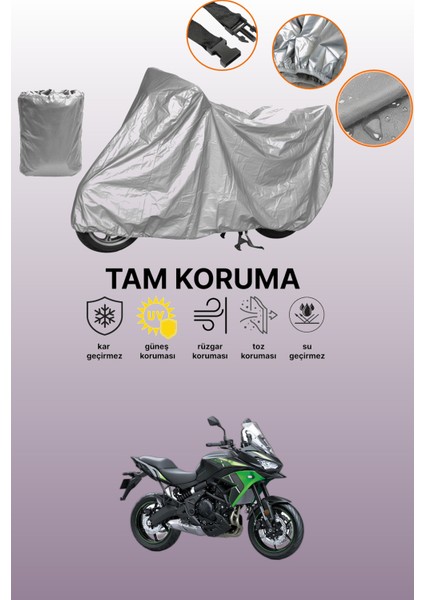 Gri Kawasaki Kle 650 Versys Uyumlu Motosiklet Brandası, Koruyucu Örtü, Motor Branda