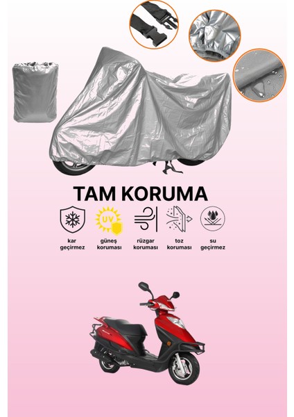 Gri Kuba Newton 50 Uyumlu Motosiklet Brandası, Koruyucu Örtü, Motor Branda