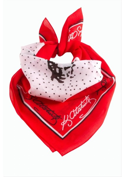 Atatürk Imzalı Desenli Bandana 50*50