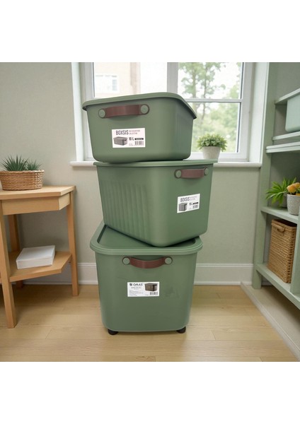 Boxsis 3'lü Set (10 ,15 ve 20 Lt) Çok Amaçlı Düzenleyici Kapaklı Kutu – Dekoratif Saklama Kutusu fiyatları