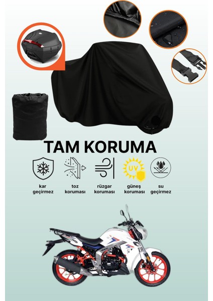 Siyah Arka Çanta Uyumlu Falcon Shark 188 Uyumlu Motosiklet Brandası, Koruyucu Örtü