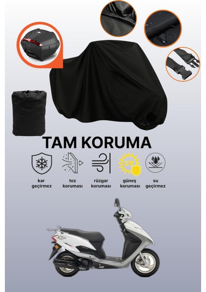Siyah Arka Çanta Uyumlu Honda Activa S Uyumlu Motosiklet Brandası, Koruyucu Örtü