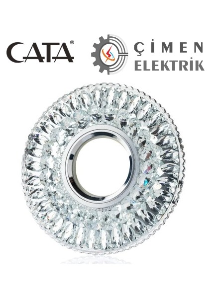 Cata Ct 6583 Hanımeli LED Çerçeveli Günışığı Kristal Cam Spot Kasa - Priz ve Anahtar Için Uyumlu Çerçeve