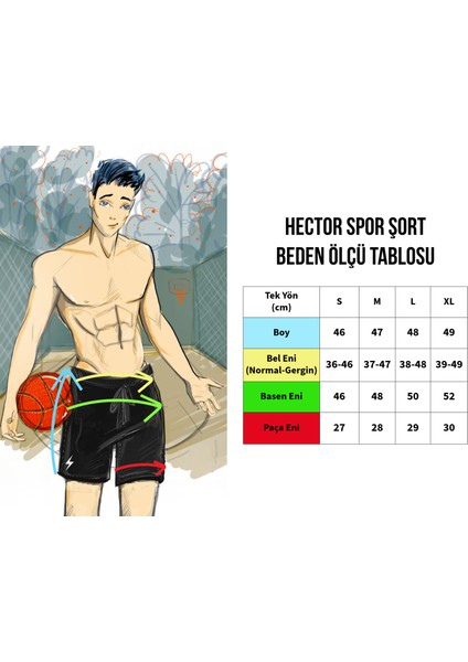 Spor Fitness Koşu Şortu - Hector - Siyah
