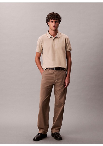 Kahve Erkek Polo T-Shirt LV04LC239GGPF_SS Refıned Pıque Tıpp