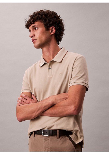 Kahve Erkek Polo T-Shirt LV04LC239GGPF_SS Refıned Pıque Tıpp modelleri