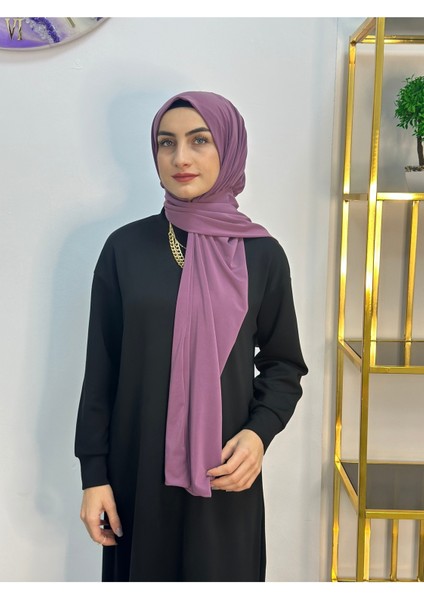 Ithal Kumaş Çıtçıtlı Hazır Şal Iki Sekılde Kullanılır Leylak Renk