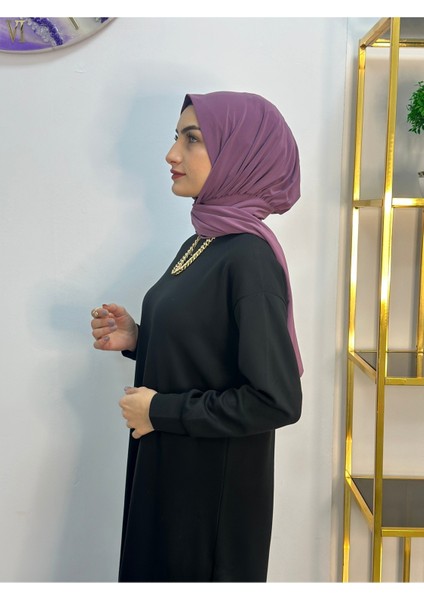 Ithal Kumaş Çıtçıtlı Hazır Şal Iki Sekılde Kullanılır Leylak Renk