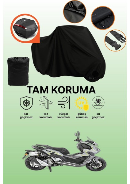 Siyah Arka Çanta Uyumlu Mondial 250 Ressivo Uyumlu Motosiklet Brandası, Koruyucu Örtü