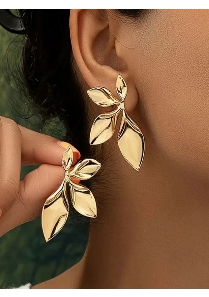 Kc Altın Kaplama Çiçek Küpe