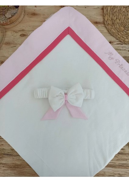 Litaetrend Yenidoğan Bal Peteği My Prince Taç Nakışlı Delüks Kundak Bebek Battaniyesi Pembe modelleri