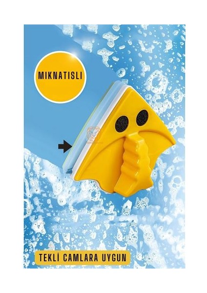 Mıknatıslı Çift Taraflı Cam Temizleyici