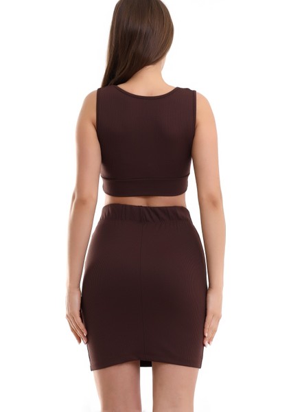 Compack Etek-Crop Bluz Takım Fitilli