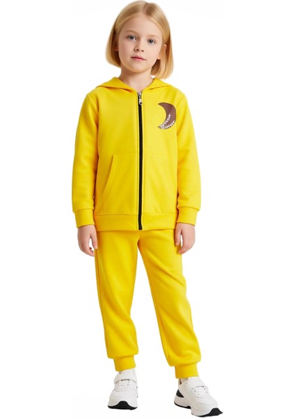 Kız Çocuk Sloganlı Fermuarlı Sweatshirt ve Eşofman Altı Kombinasyonu Kaliteli Şık Rahat fiyatları