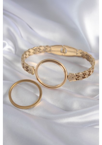 316L Çelik Gold Renk Arpa Işleme Açılabilir Fanus Model Kadın Kelepçe - TJ-BB5911 fiyatları