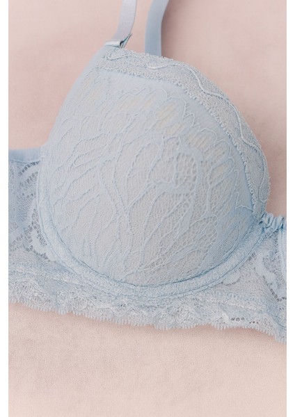 Mavi Dolgusuz Dantelli Sütyen – Zarif ve Rahat Tasarım fiyatları