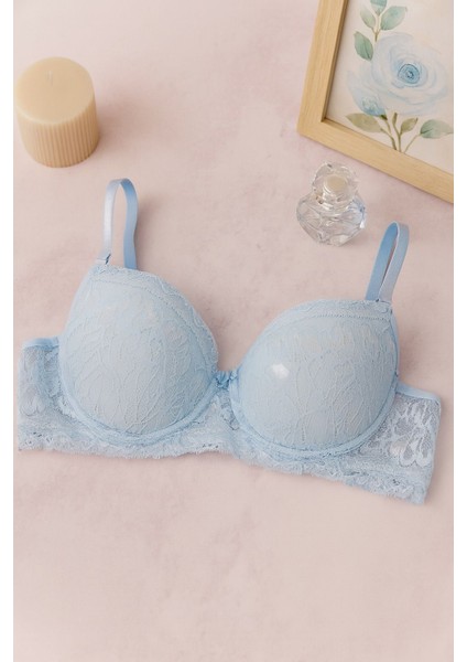 Mavi Dolgusuz Dantelli Sütyen – Zarif ve Rahat Tasarım modelleri