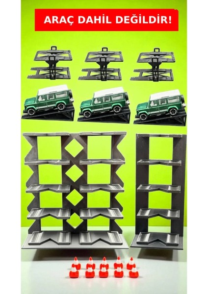 1:64 Ölçek Diecast Araç Seti - Rampa, Stand, Lift