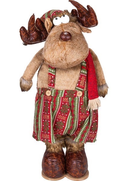 Yılbaşı Süsü, Geyik Kadın, Kahverengi - Uzayan Ayaklı, Deri Ayakkabı,