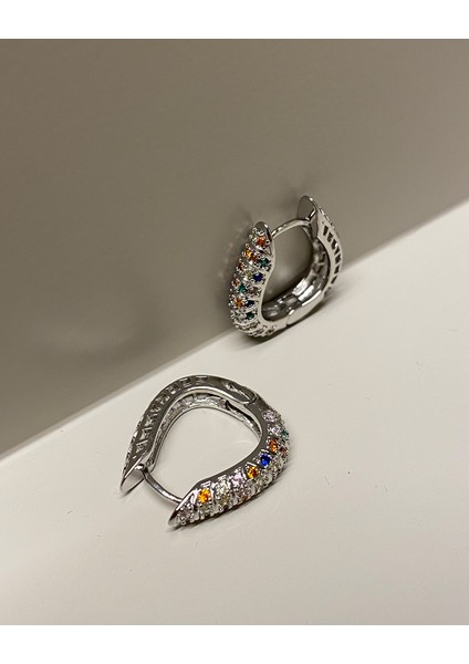 Üçgen Renkli Küpe