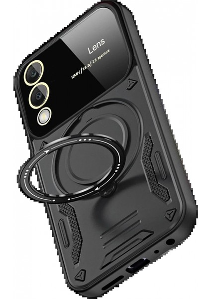 Samsung Galaxy S25 Edge Kılıf Joy Lens Standlı Kapak - Siyah fırsatları