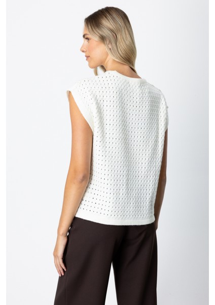 Kadın Önü Bağlamalı Süveter 65337 Ekru fırsatları