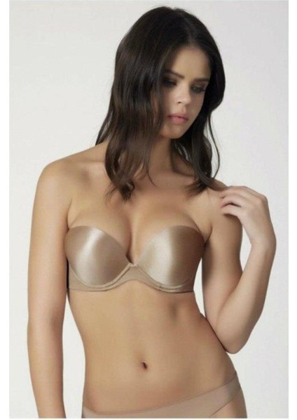 Kadın Ekru Full Push-Up 2 Beden Büyüten Sütyen Cindy modelleri