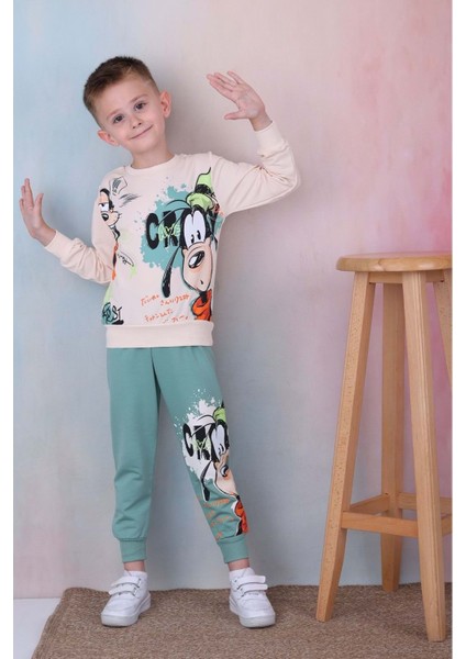 7242-2100 Goofy 2li Eşofman Takım - Yeşil
