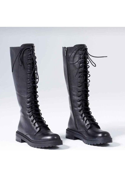 Laura 35-43 Numara Kadın Hakiki Deri Kışlık Uzun Çizme – Kaymaz Taban & Bağcıklı modelleri