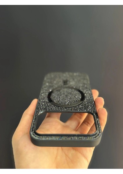 Iphone 17 Uyumlu Sert ve Içi Kadife Taşlı Magsafe Kılıf Roselix indirimleri