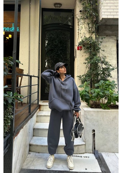 Kadın Balance Kapüşonlu Baskılı Oversize Eşofman Takım fırsatları