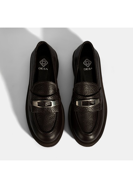 Kadın Bordo Bağcıklı Kalın Tabanlı Deri Günlük Ayakkabı