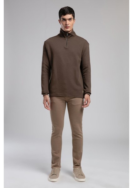 Jagger Normal Bel Dar Kesim Düz Paça Bej Erkek Pantolon