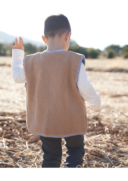 Armut Nakışlı Kahverengi Teddy Bebek Çocuk Yeleği modelleri